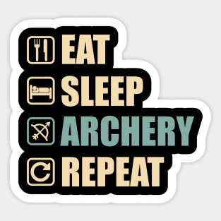 Eat Sleep Archery Repeat - Funny Archery Lovers Gift Sticker